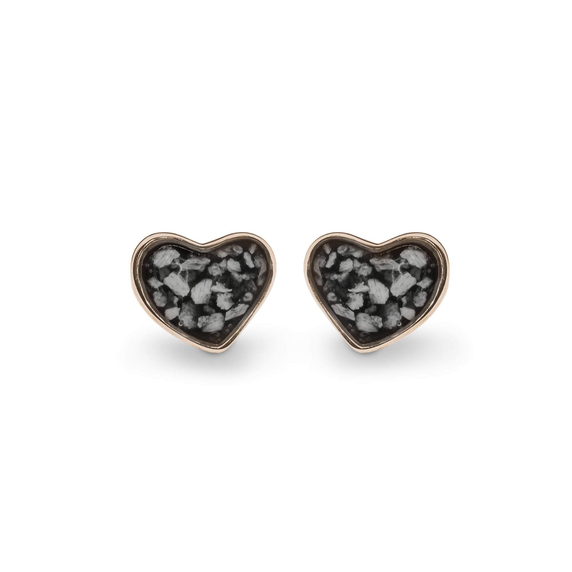 EverWith Cherish Memorial Ashes Earrings - 9k Rose Gold - Black