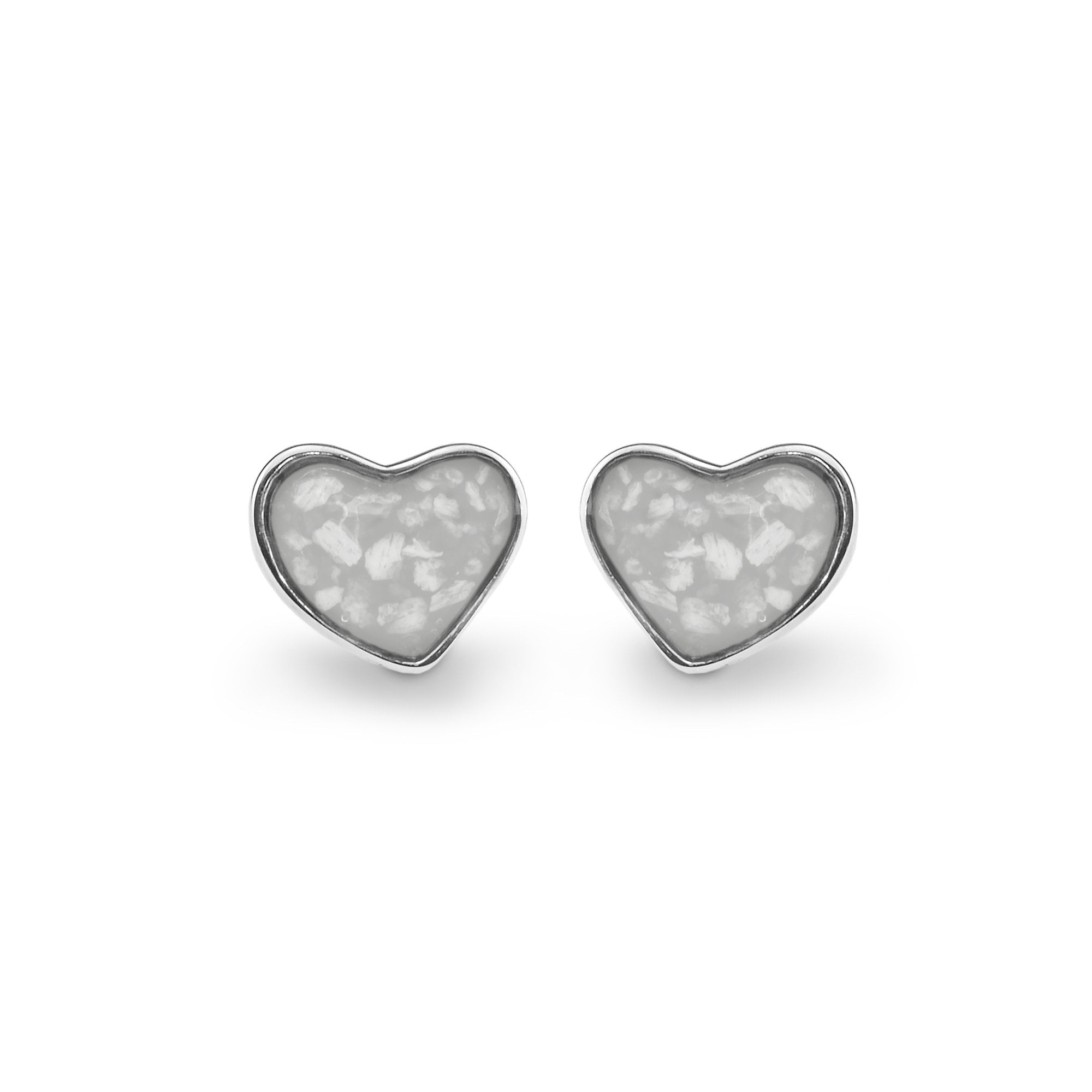 EverWith Cherish Memorial Ashes Earrings - Sterling Silver - White
