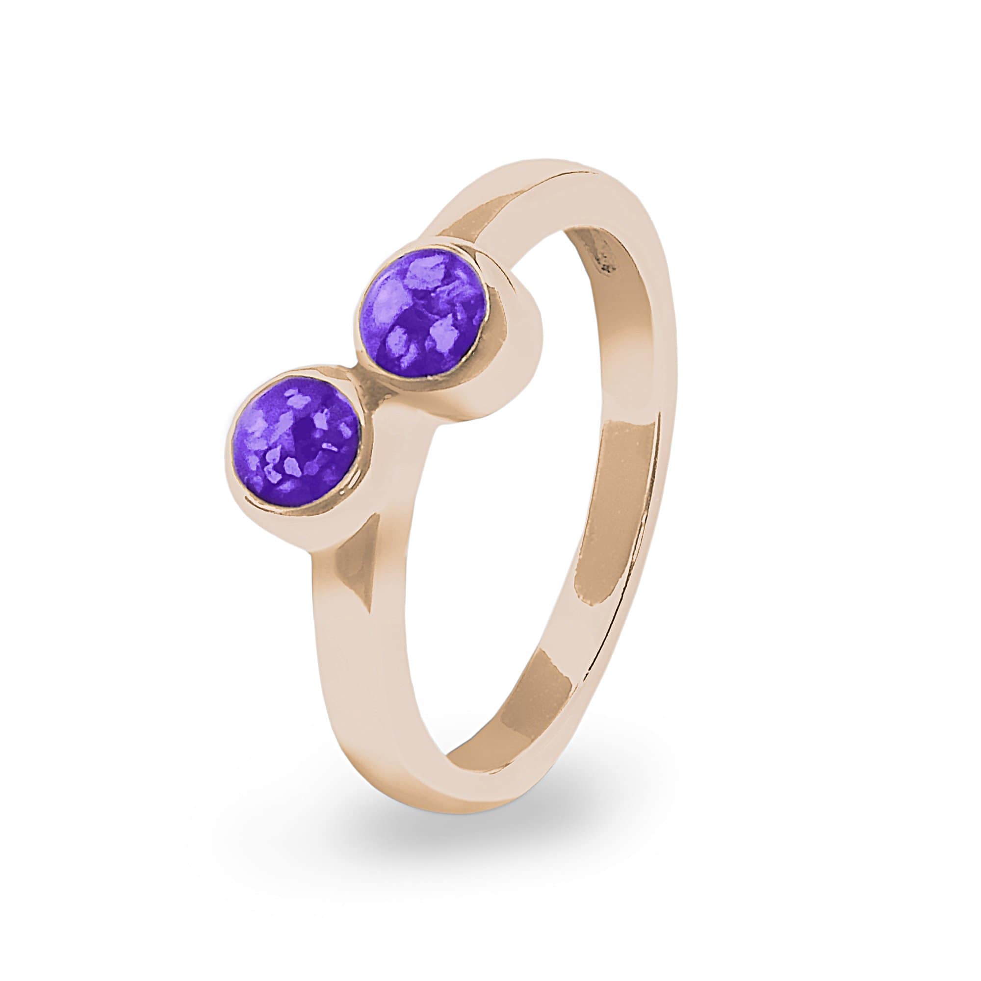 EverWith Ladies Inspire Memorial Ashes Ring - 9k Rose Gold - Purple