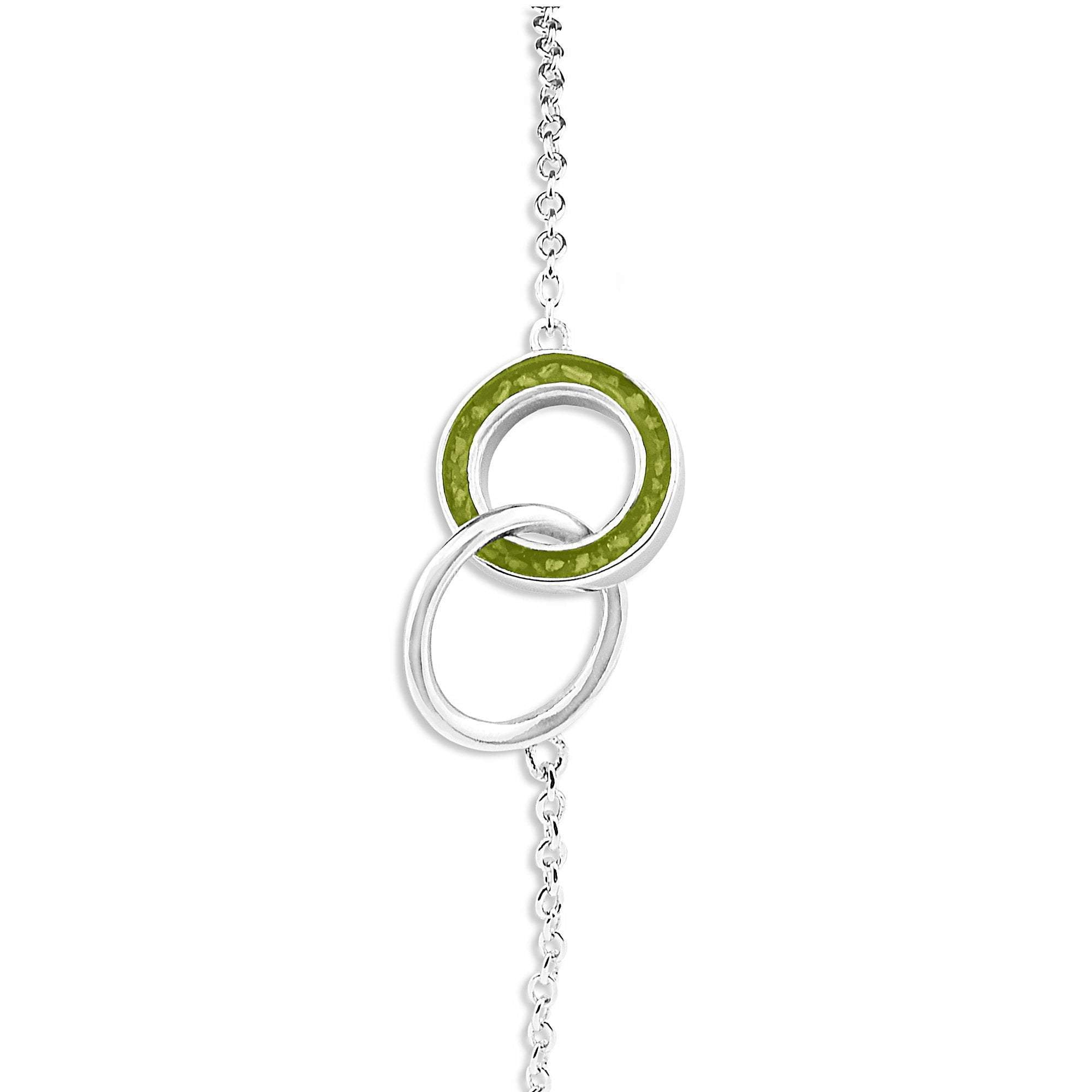EverWith Ladies Unison Memorial Ashes Bracelet - Sterling Silver - Green