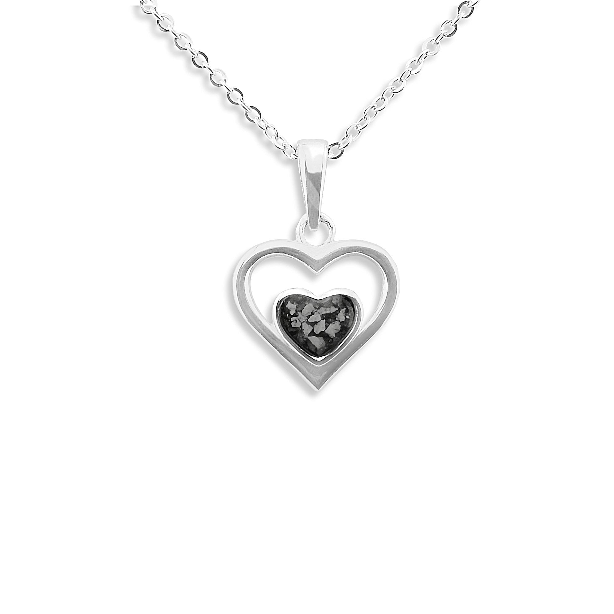 EverWith Ladies Comfort Memorial Ashes Pendant - Sterling Silver - Black