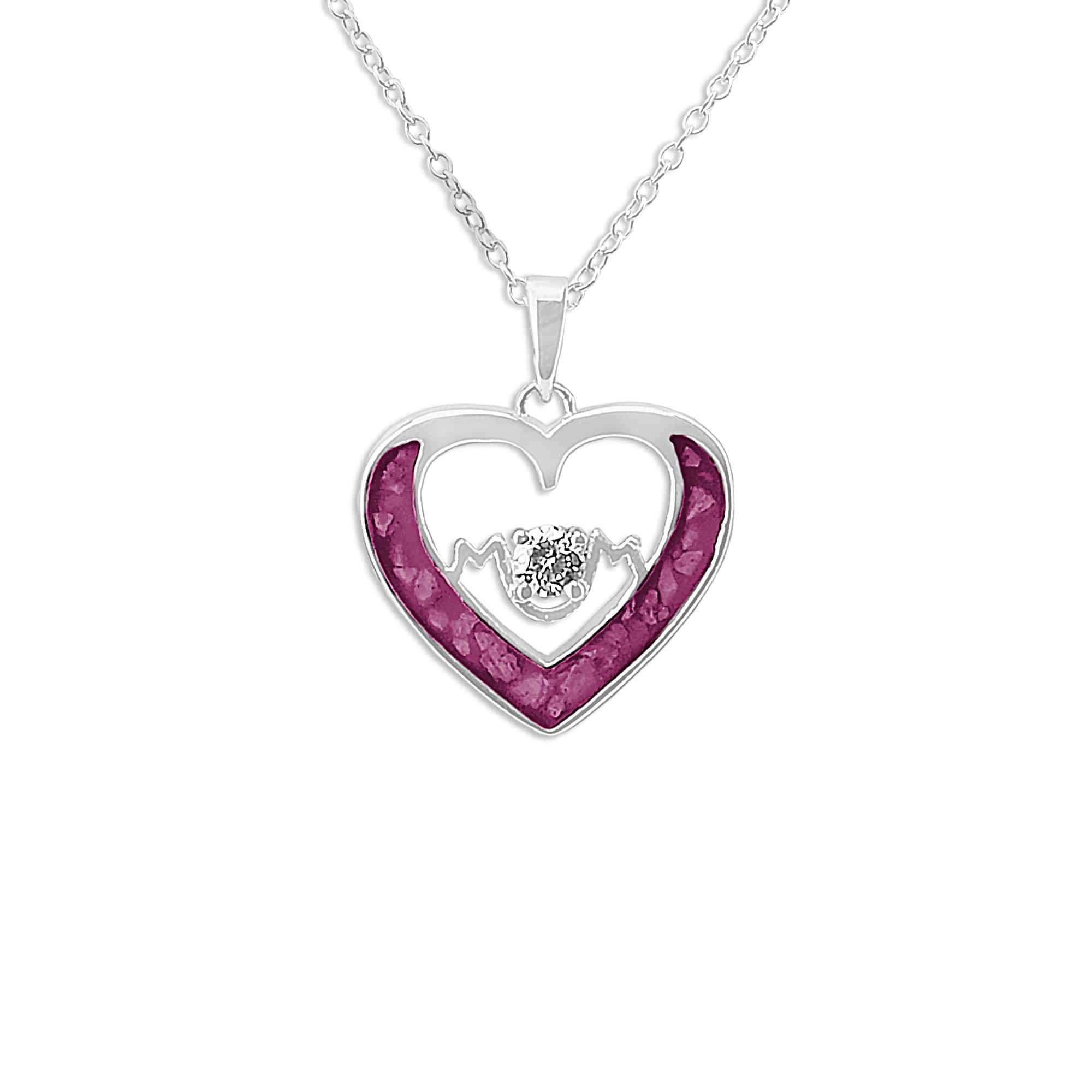 EverWith Ladies Mum Memorial Ashes Pendant with Fine Crystal - Sterling Silver - Violet