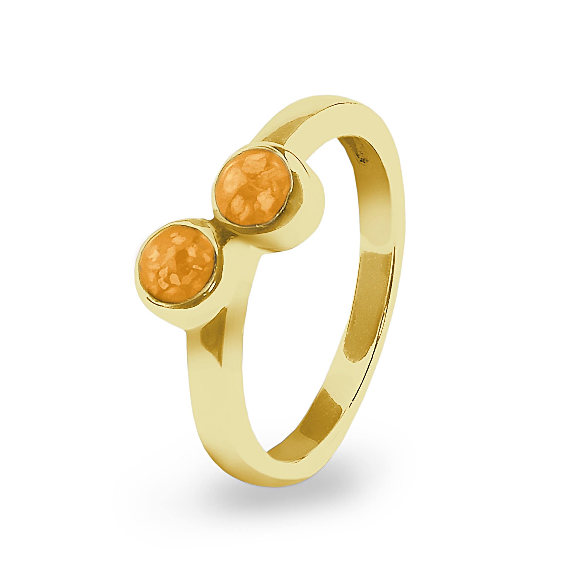 EverWith Ladies Inspire Memorial Ashes Ring - 9k Yellow Gold - Orange