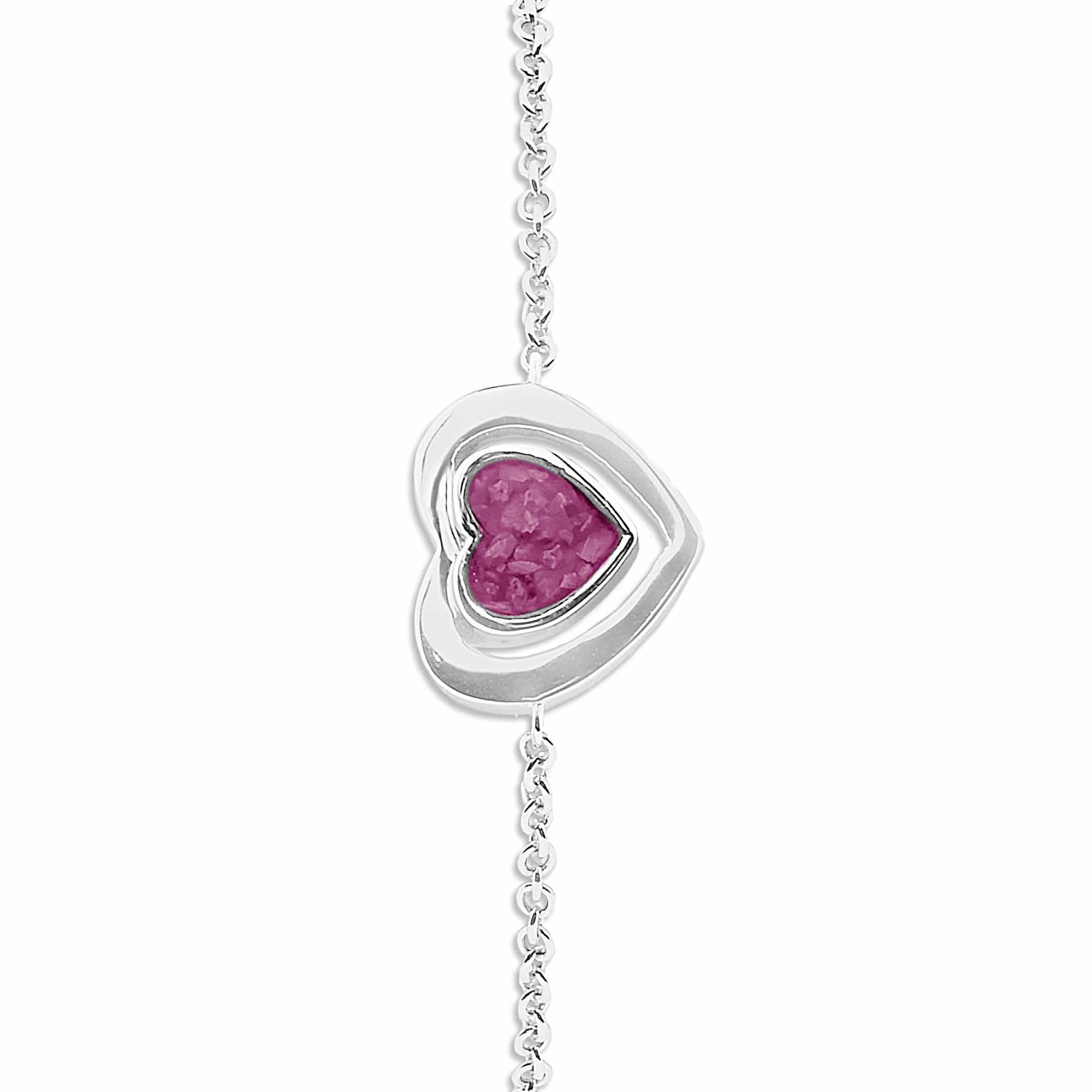 EverWith Ladies Valentine Memorial Ashes Bracelet - Sterling Silver - Violet