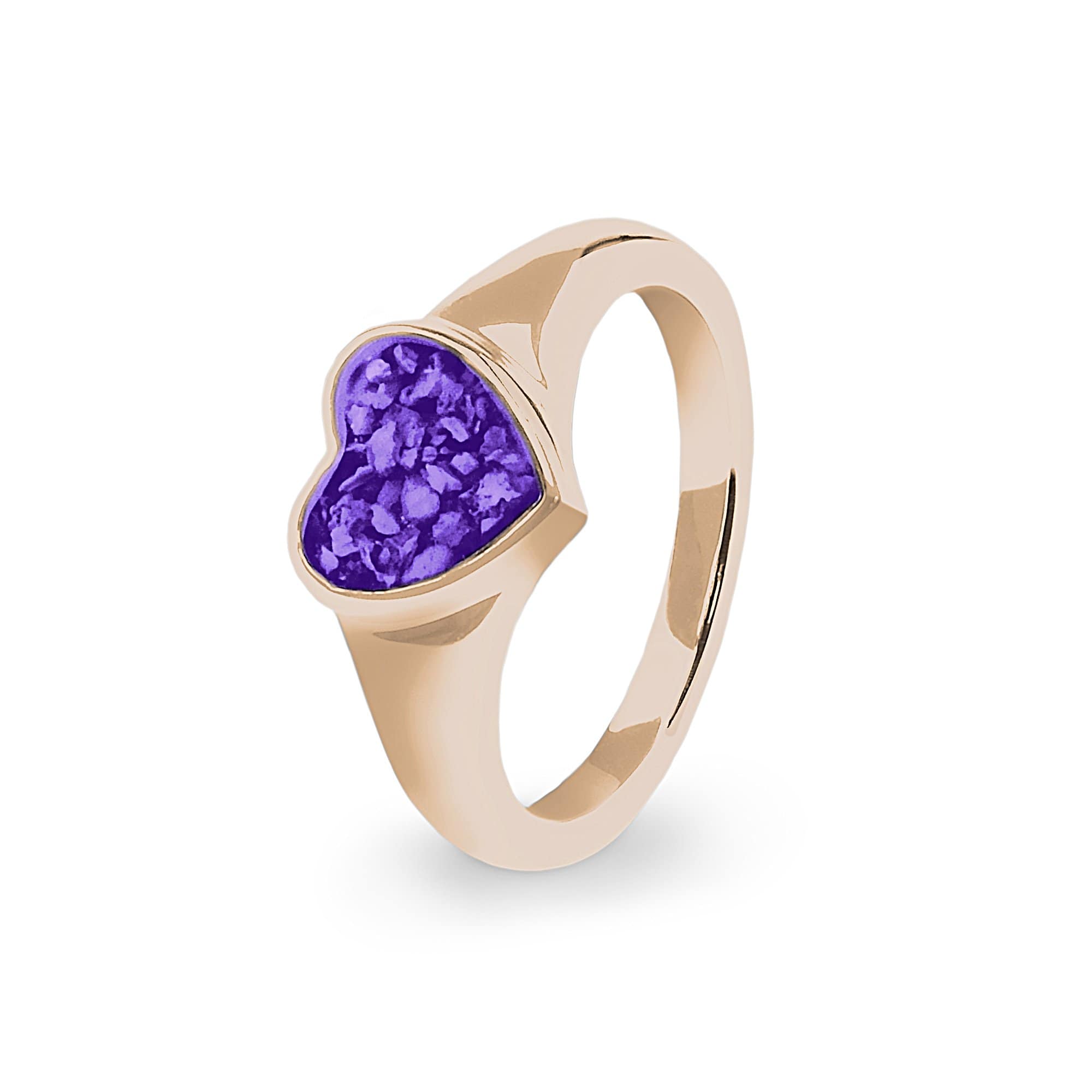 EverWith Ladies Dearest Memorial Ashes Ring - 9k Rose Gold - Purple