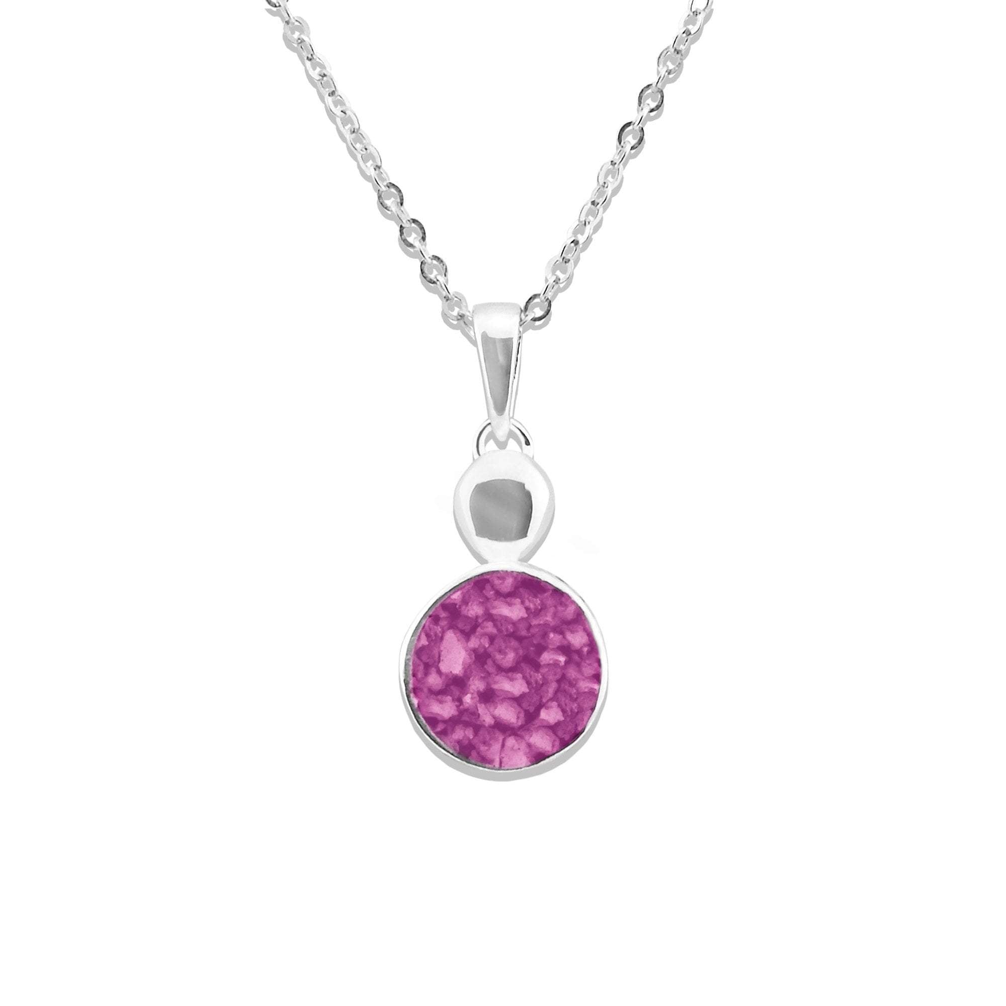 EverWith Ladies Delicate Drop Memorial Ashes Pendant - Sterling Silver - Pink