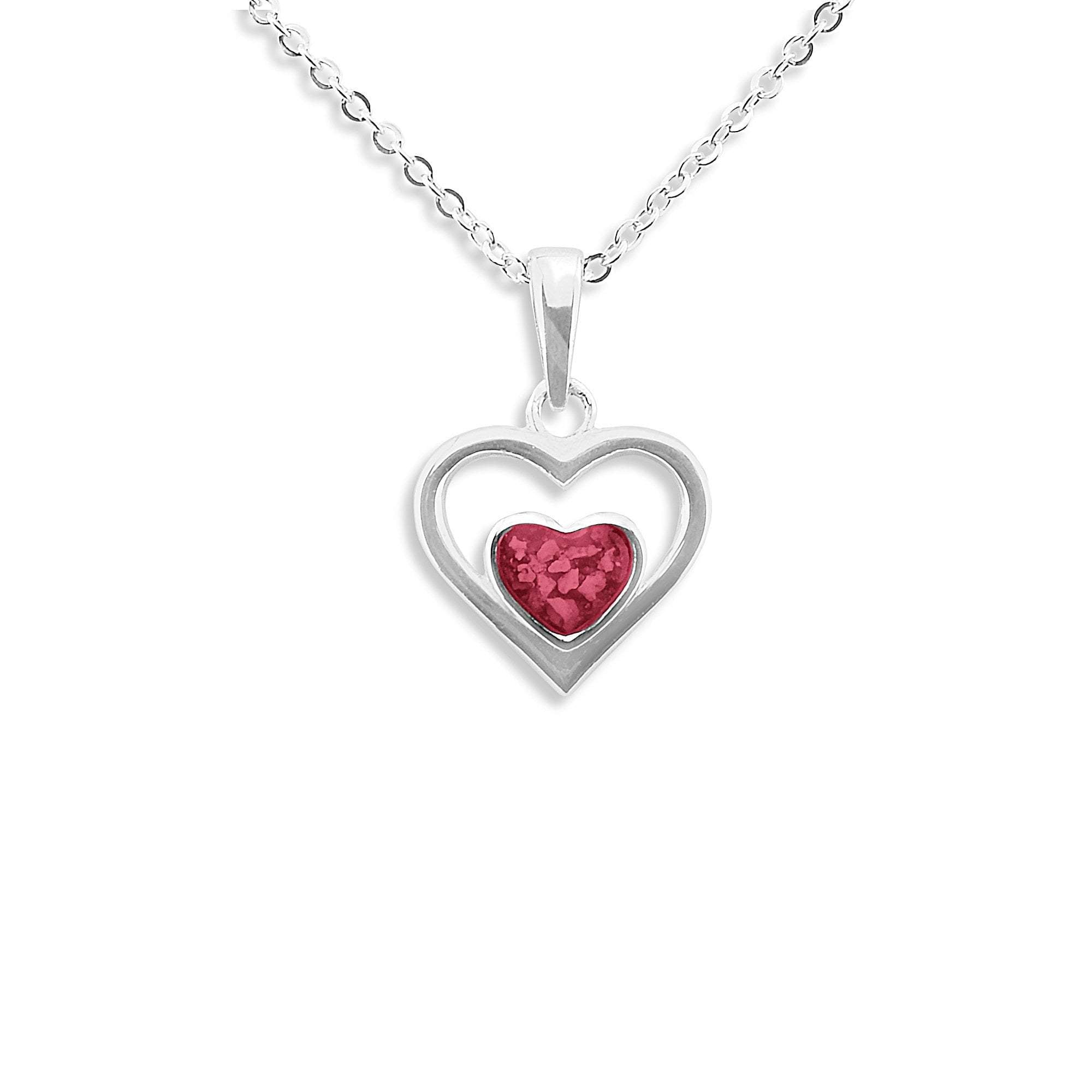 EverWith Ladies Comfort Memorial Ashes Pendant - Sterling Silver - Red