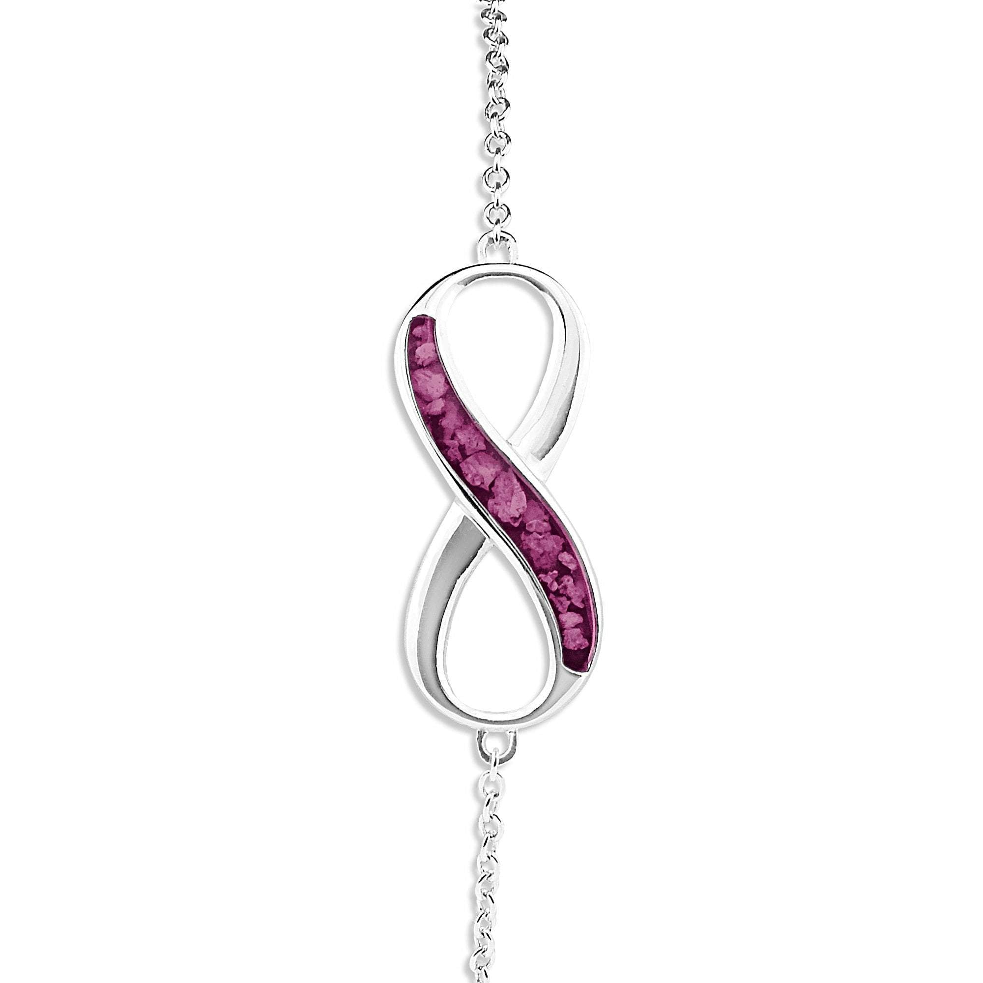 EverWith Ladies Infinity Memorial Ashes Bracelet - Sterling Silver - Violet
