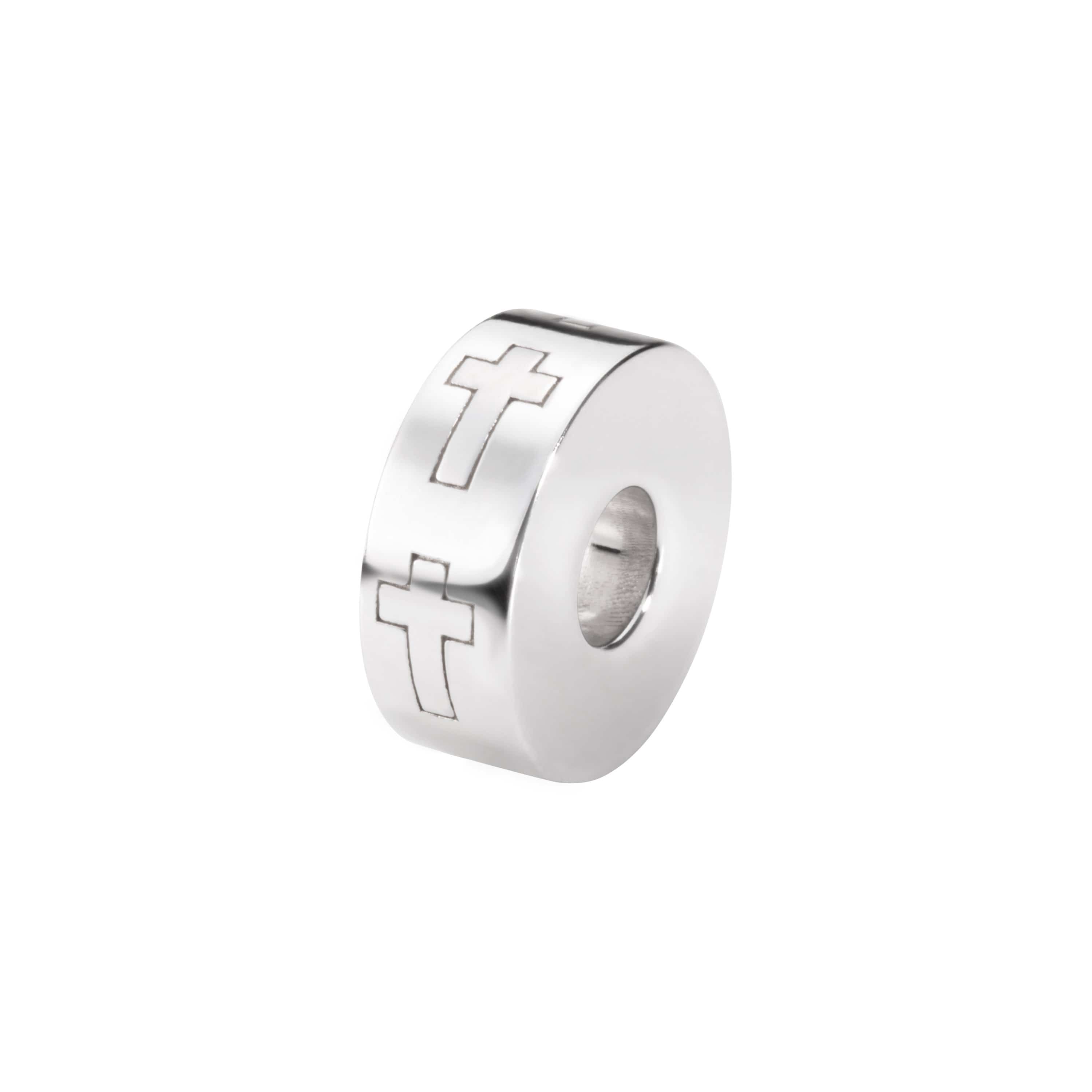 EW-SFC-1212 - EverWith Self-fill Round Cross Memorial Ashes Charm Bead - Gold