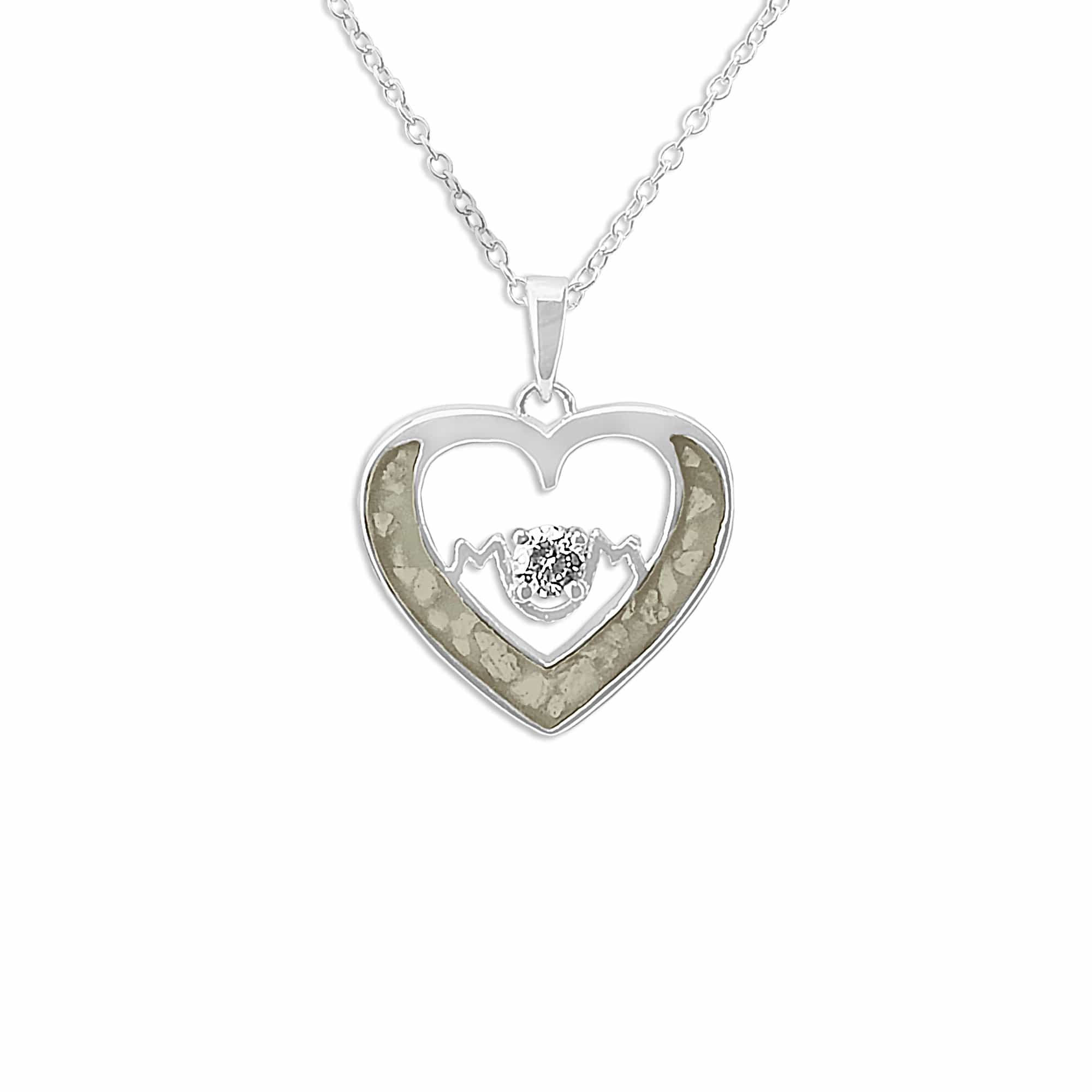 EverWith Ladies Mum Memorial Ashes Pendant with Fine Crystal - Sterling Silver - Transparent