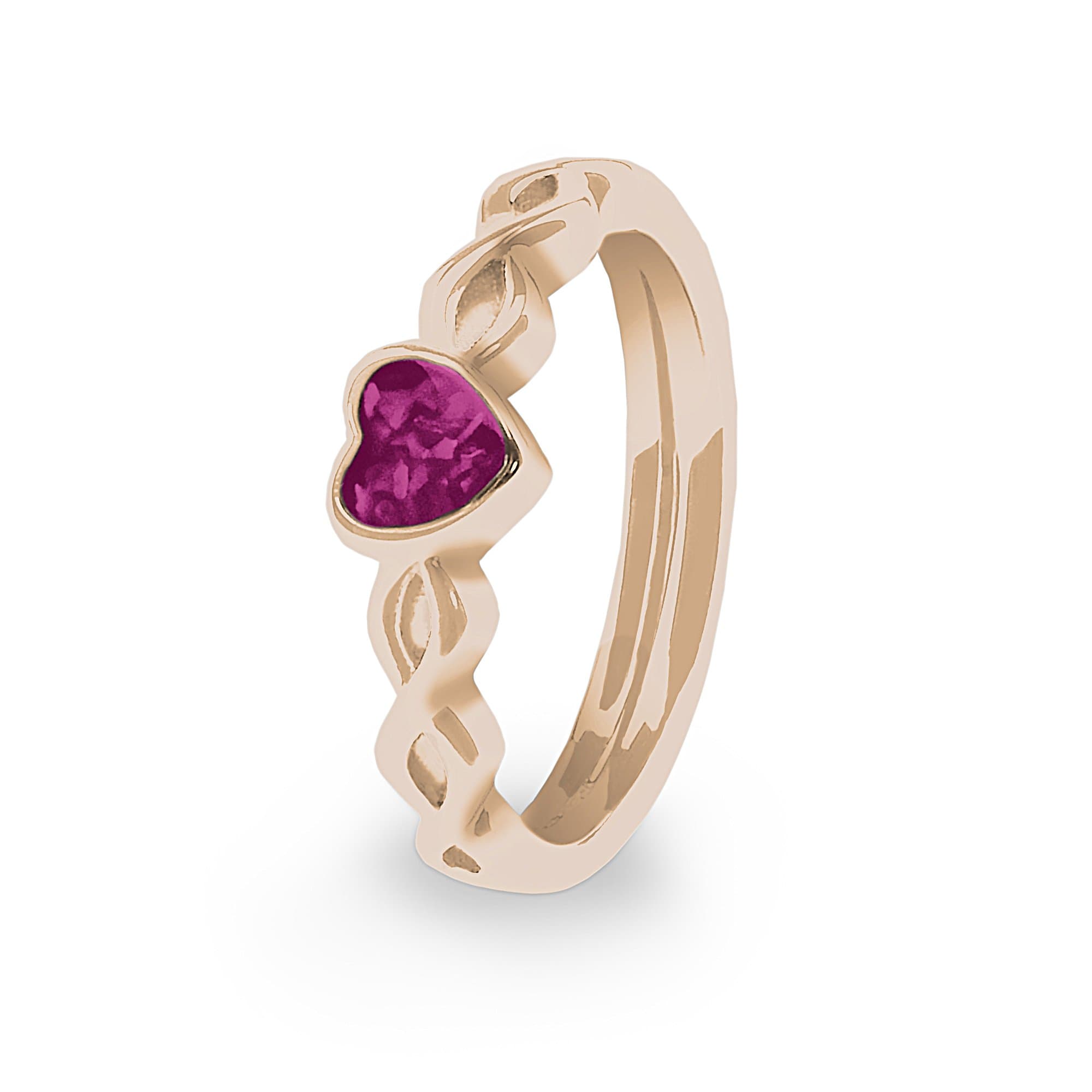 EverWith Ladies Beau Memorial Ashes Ring - 9k Rose Gold - Violet
