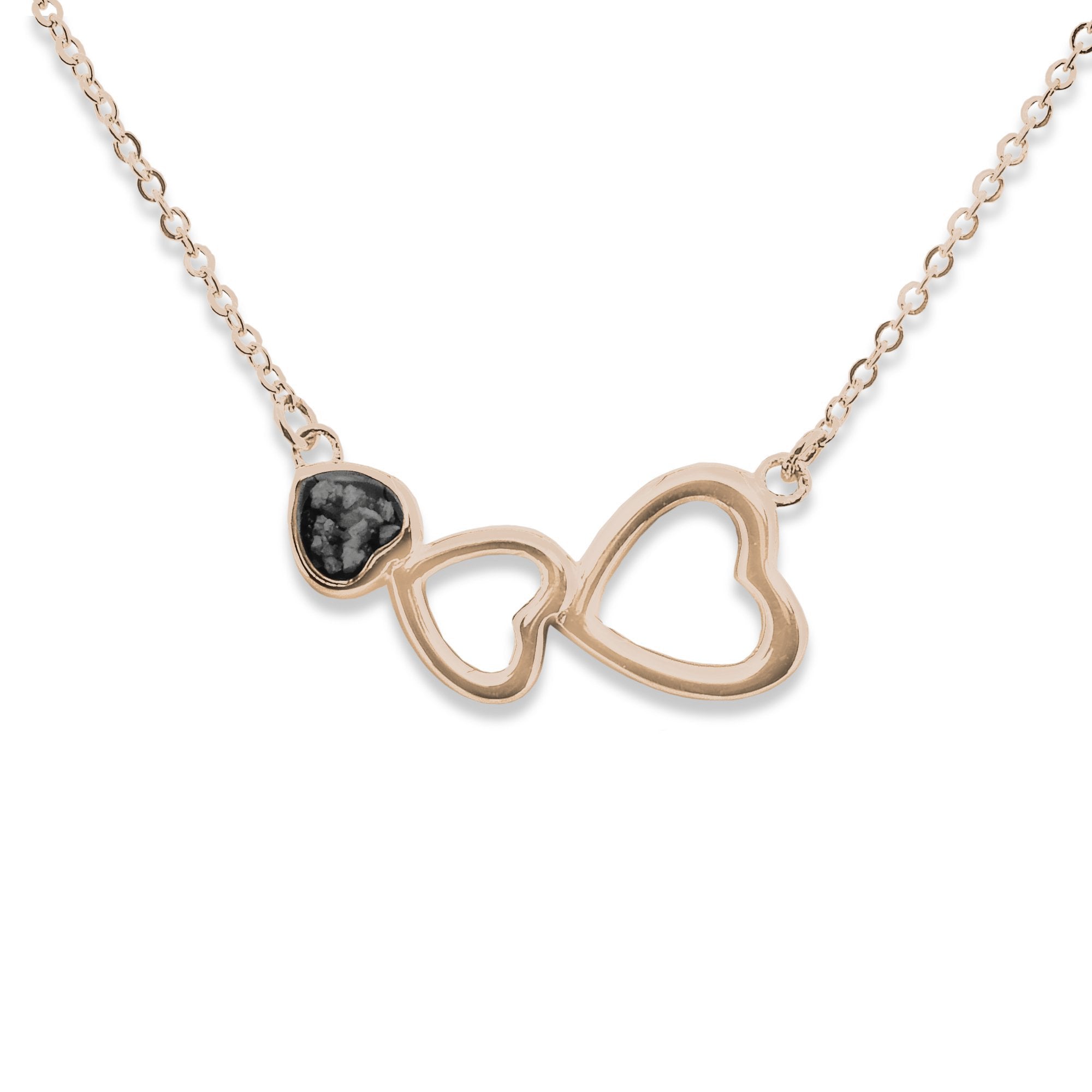 EverWith Ladies Adore Memorial Ashes Necklace - 9k Rose Gold - Black