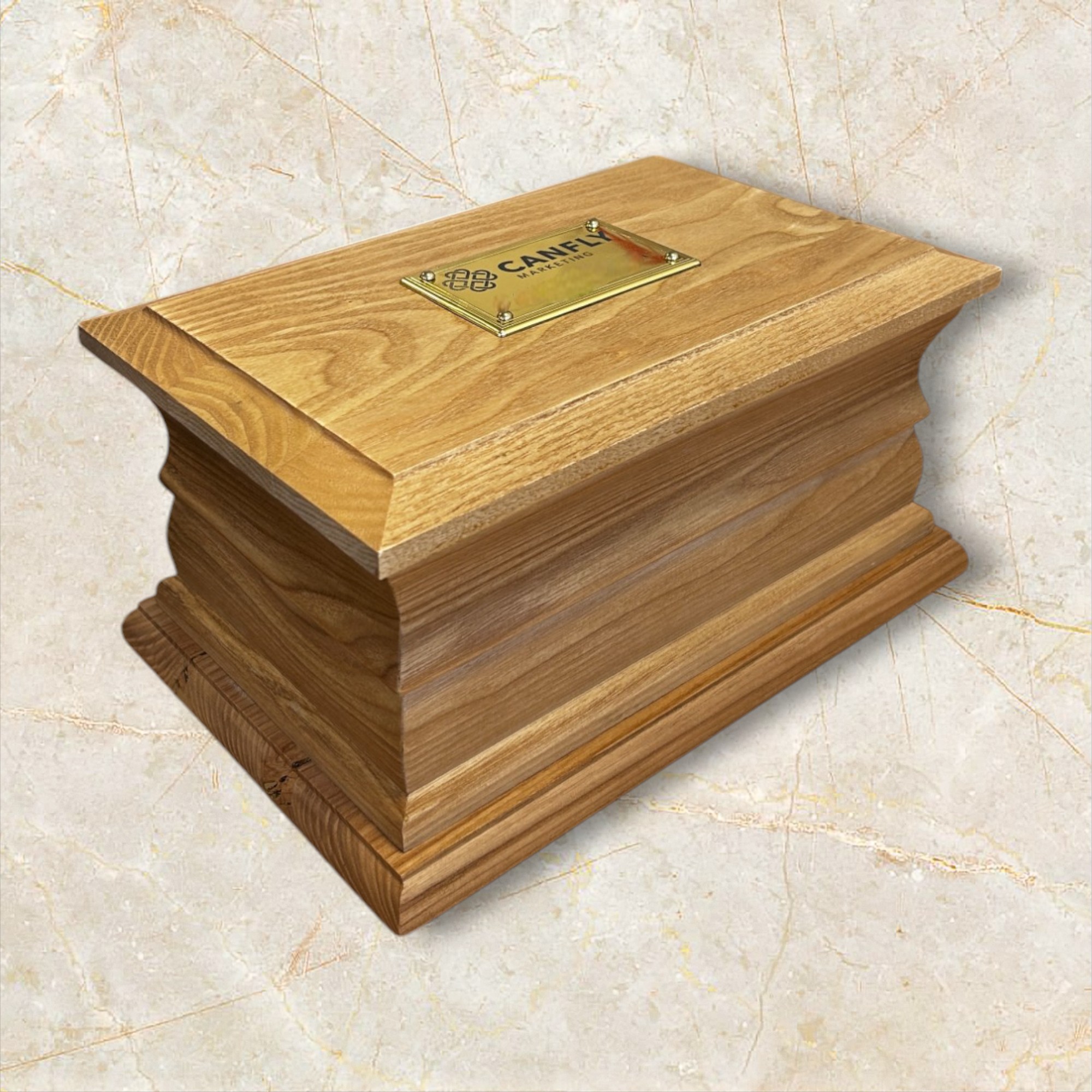 Oak Effect Ash Wood Casket - 4.65 Litre