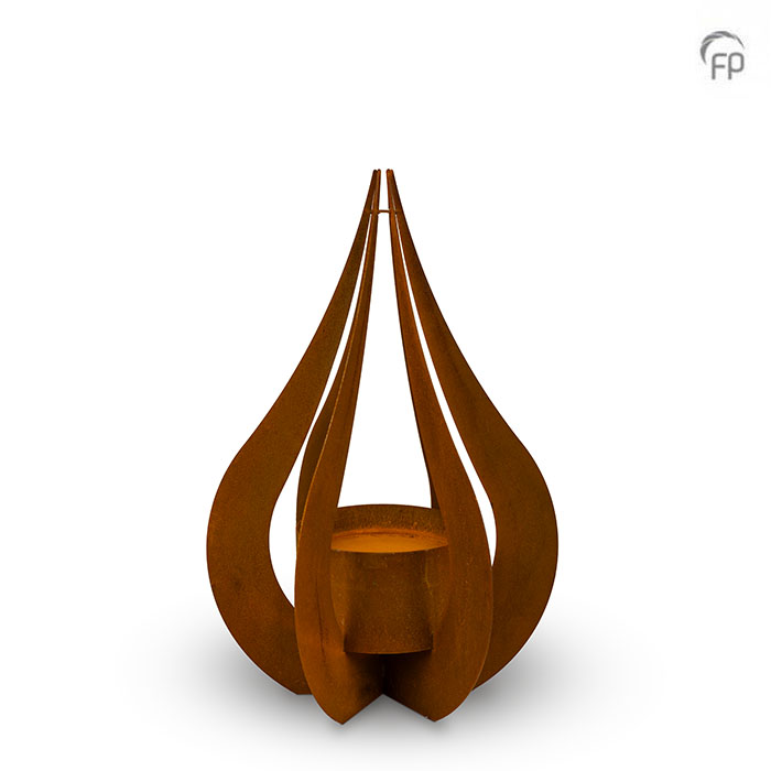 CST 001 M Weathering steel urn garden ornament Teardrop medium
