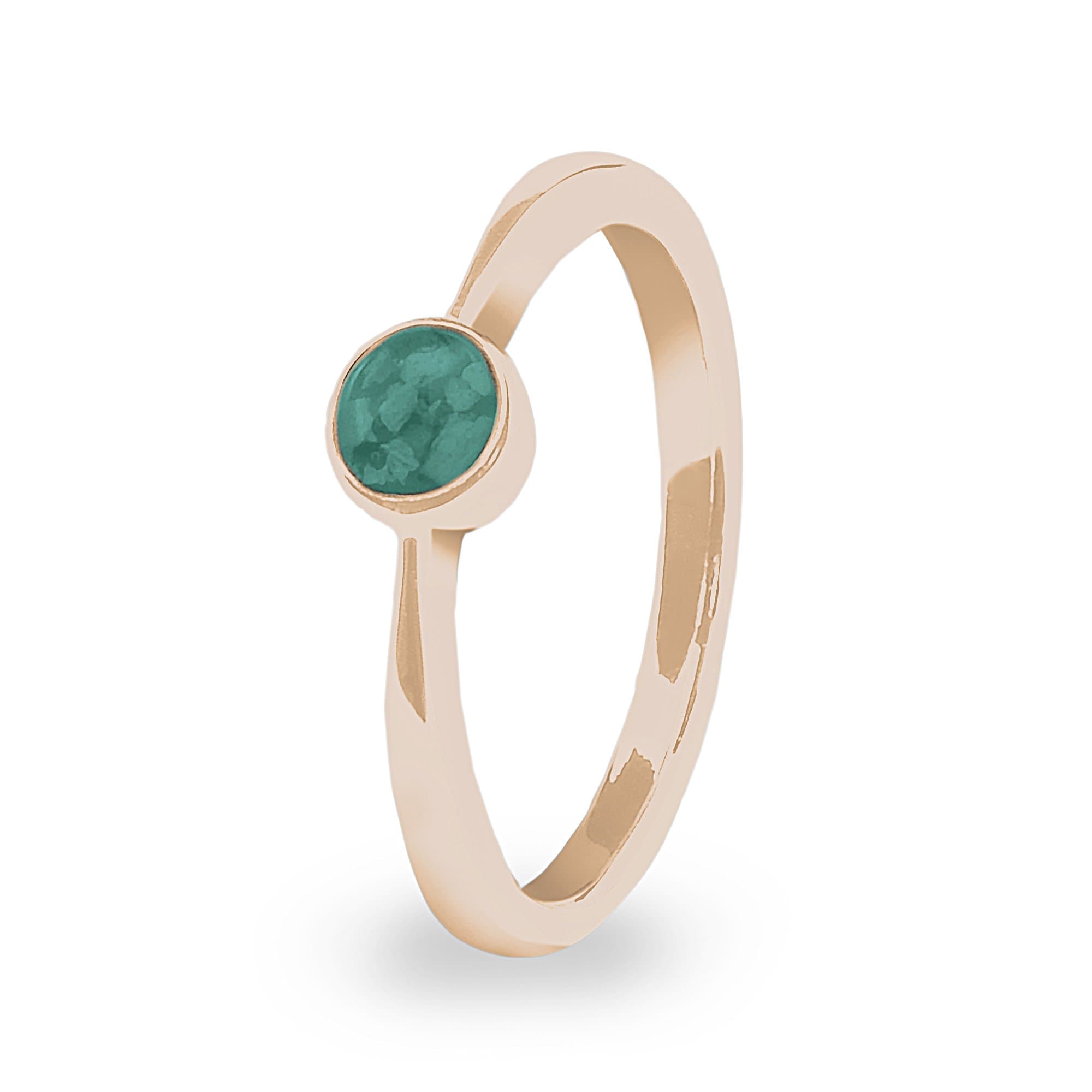 EverWith Ladies Bijou Memorial Ashes Ring - 9k Rose Gold - Aqua