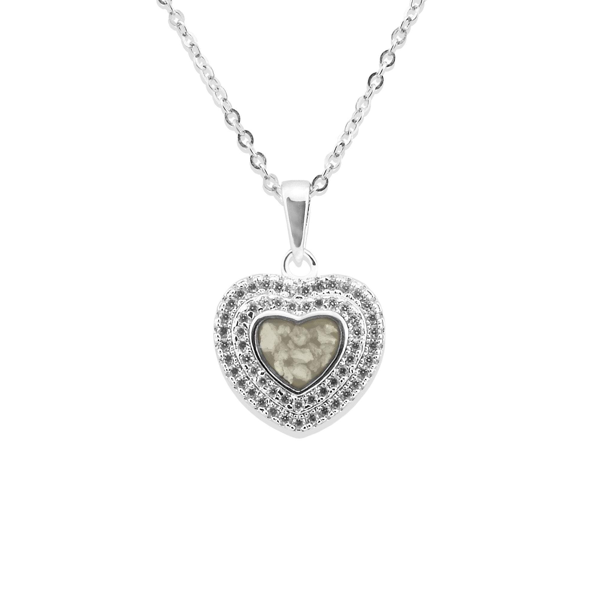 EverWith Ladies Cherish Memorial Ashes Pendant with Fine Crystals - Sterling Silver - Transparent