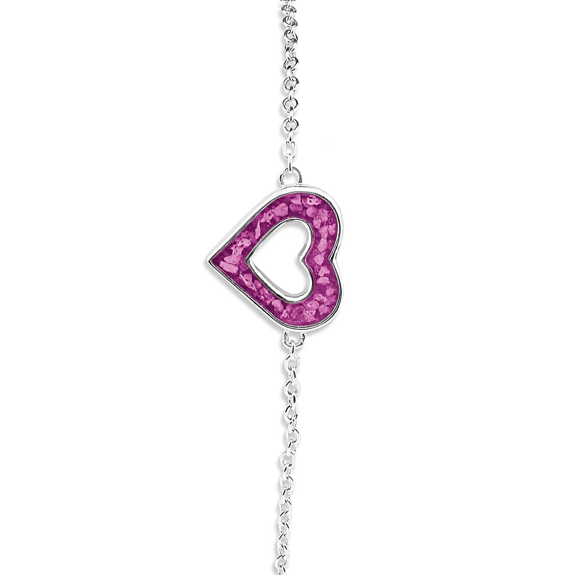 EverWith Ladies Adore Memorial Ashes Bracelet - Sterling Silver - Pink