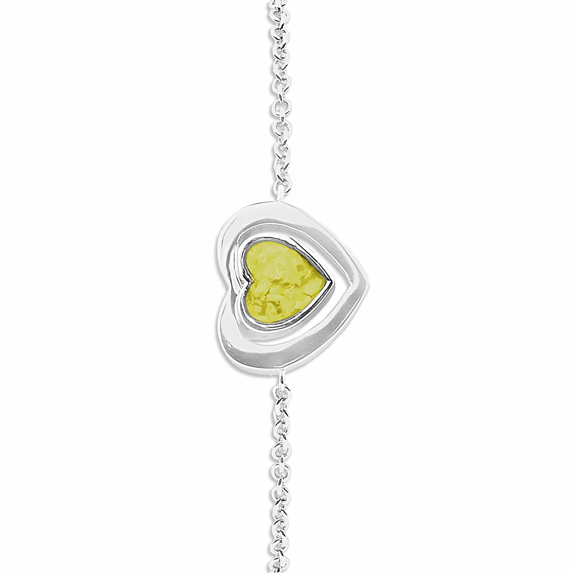 EverWith Ladies Valentine Memorial Ashes Bracelet - Sterling Silver - Yellow