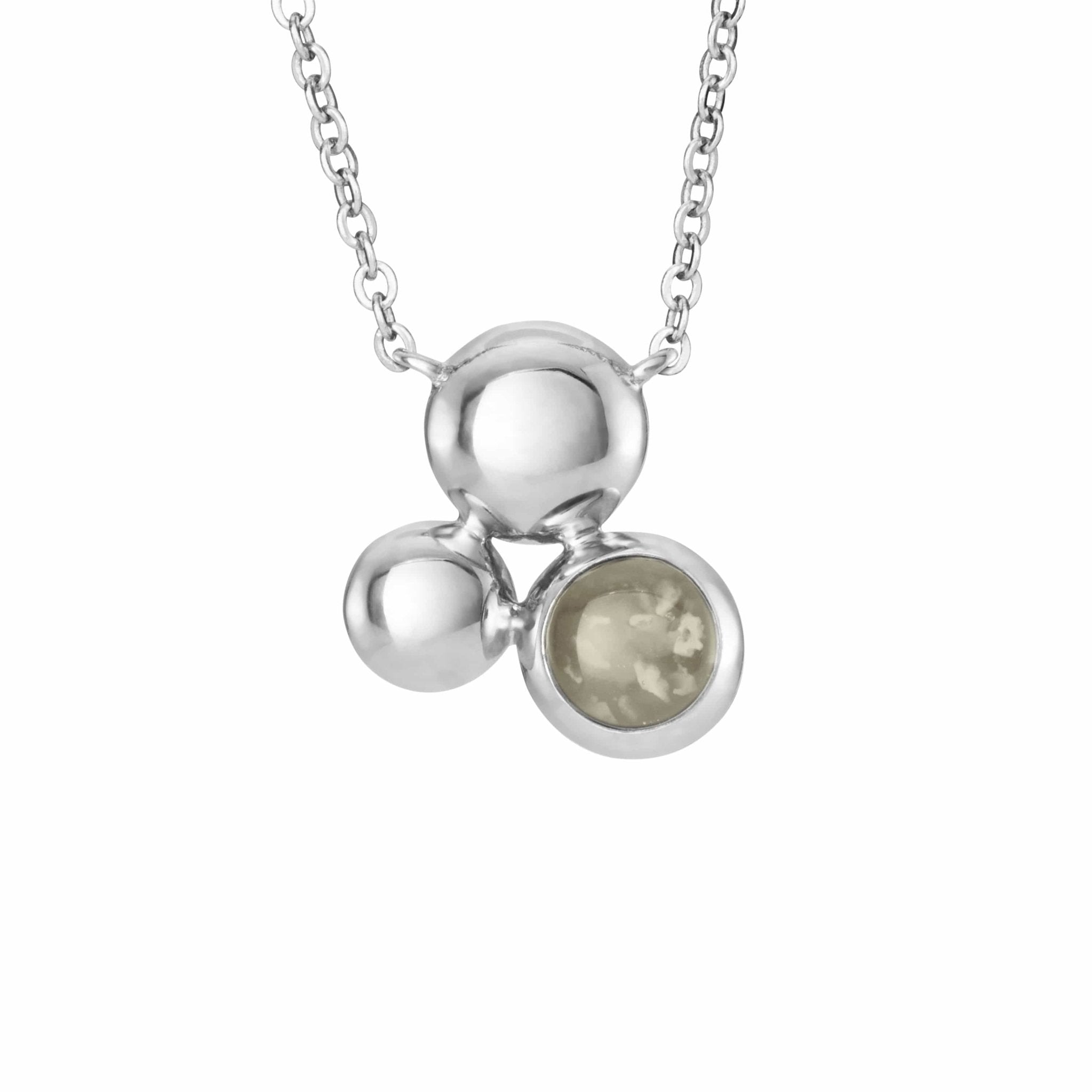 EverWith Ladies Rondure Array Memorial Ashes Necklace - Sterling Silver - Transparent