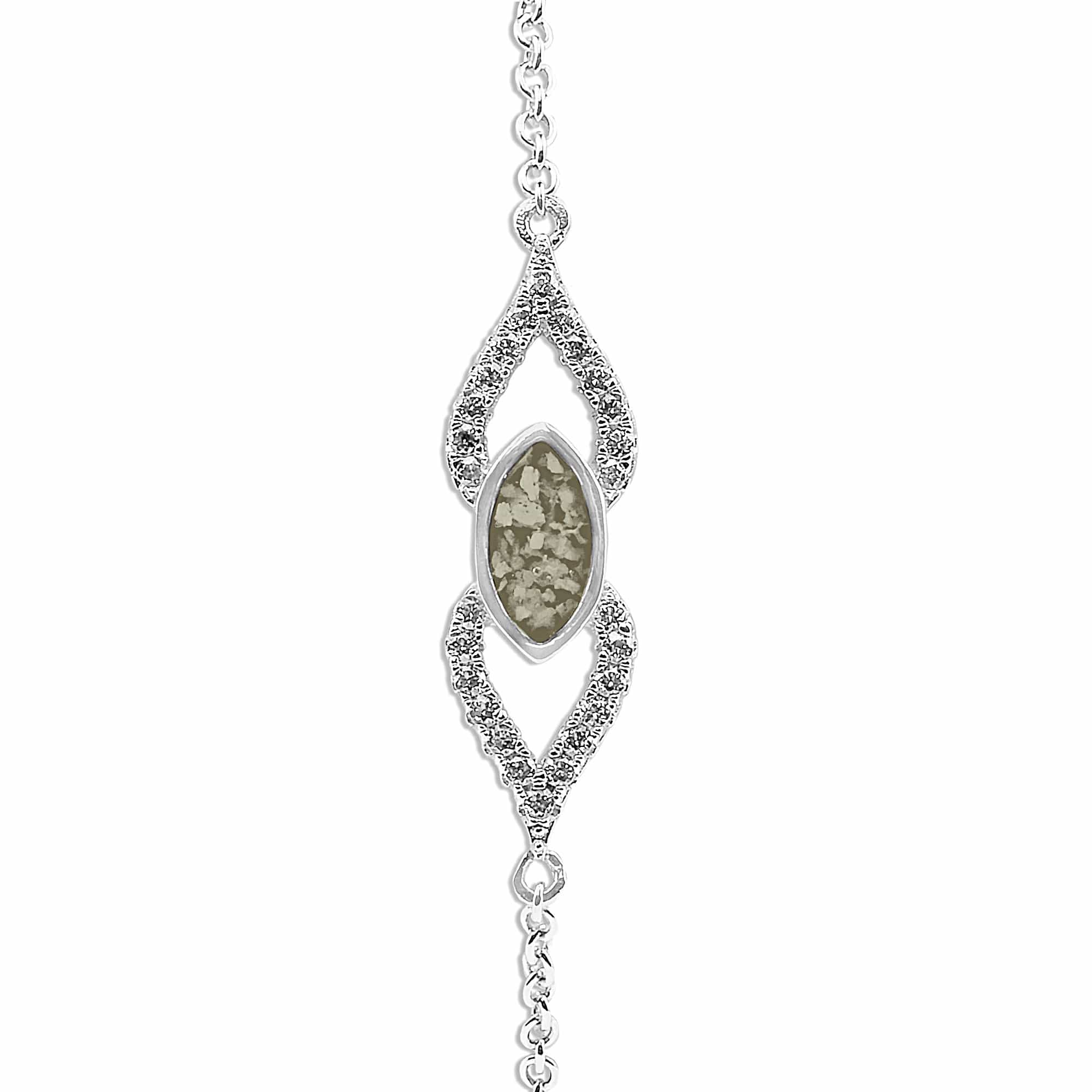 EverWith Ladies Respect Memorial Ashes Bracelet with Fine Crystals - Sterling Silver - Transparent