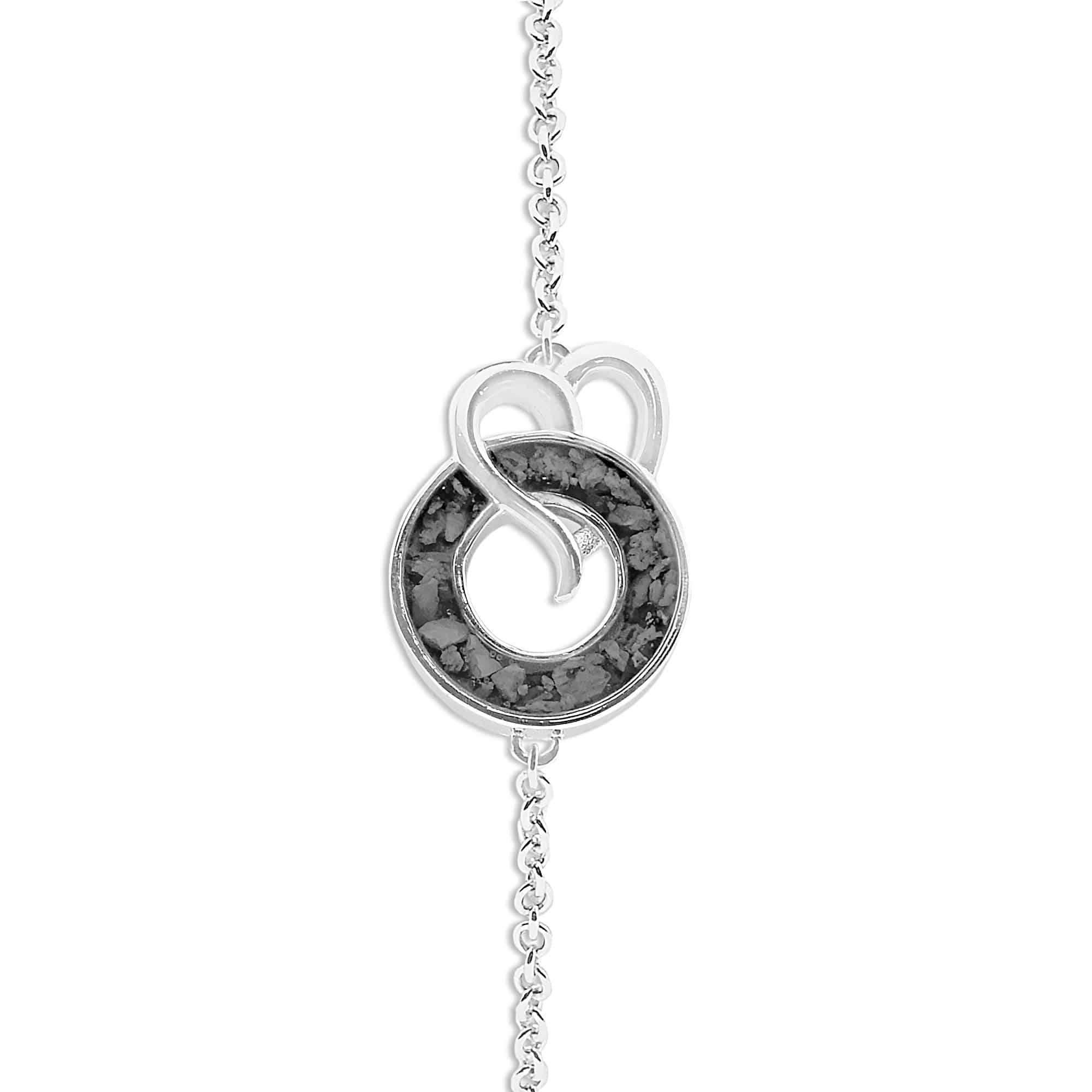EverWith Ladies Guardian Memorial Ashes Bracelet - Sterling Silver - Black