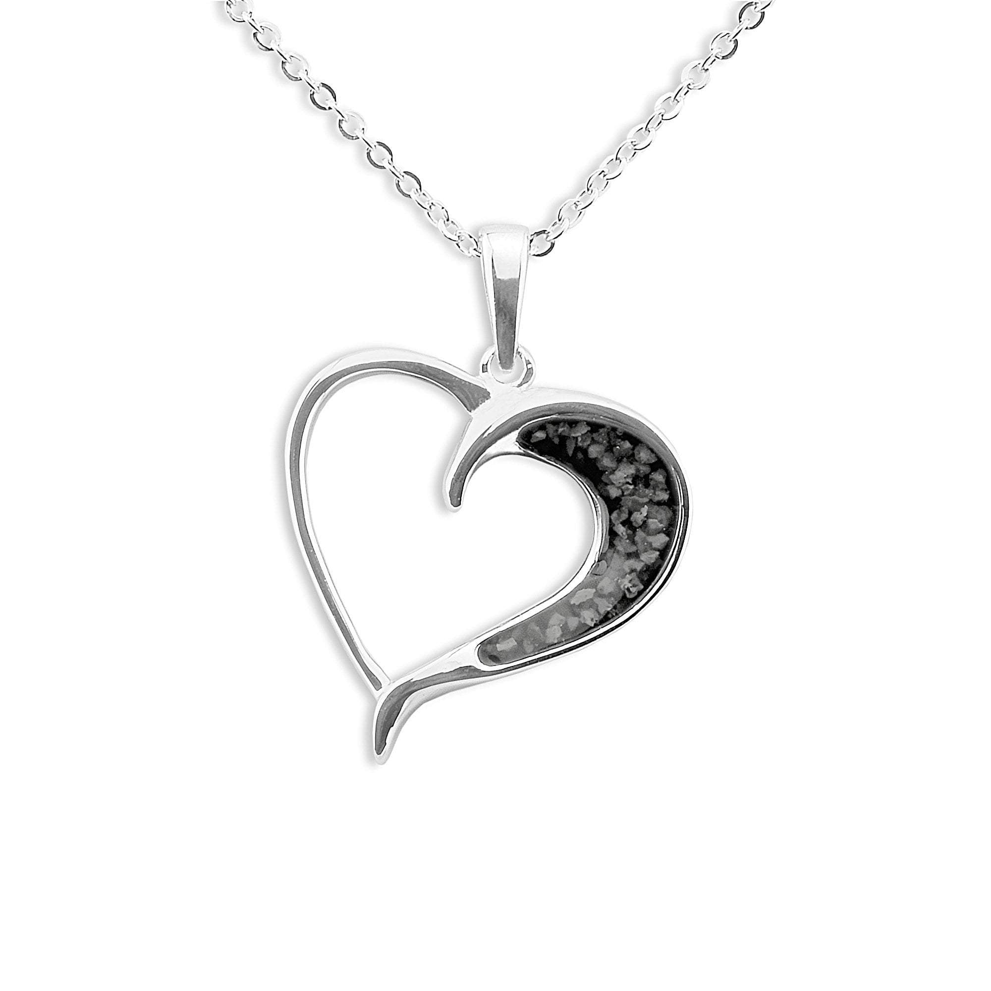 EverWith Ladies Embrace Memorial Ashes Pendant - Sterling Silver - Black
