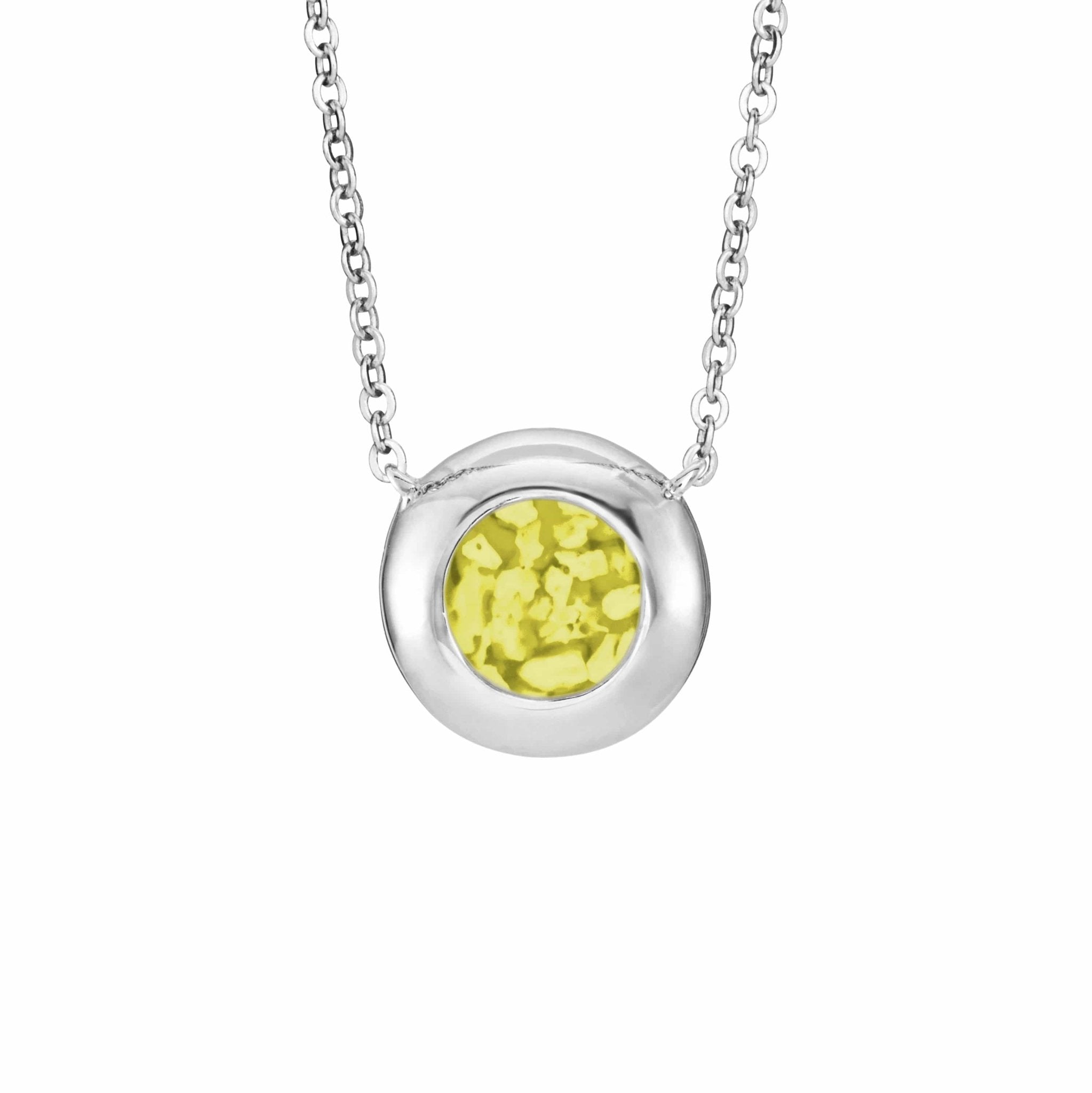 EverWith Ladies Rondure Memorial Ashes Necklace - Sterling Silver - Yellow