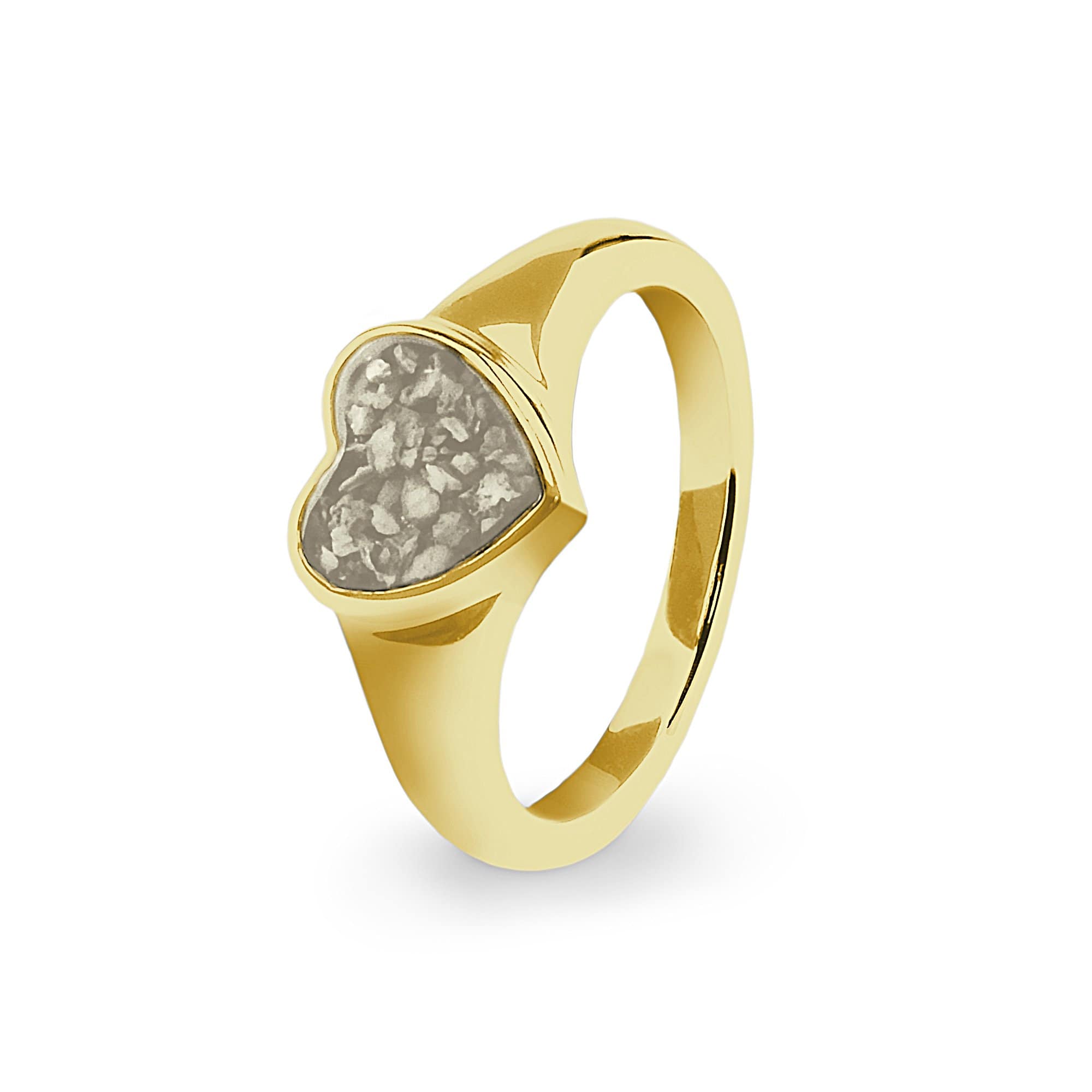 EverWith Ladies Dearest Memorial Ashes Ring - 9k Yellow Gold - Transparent