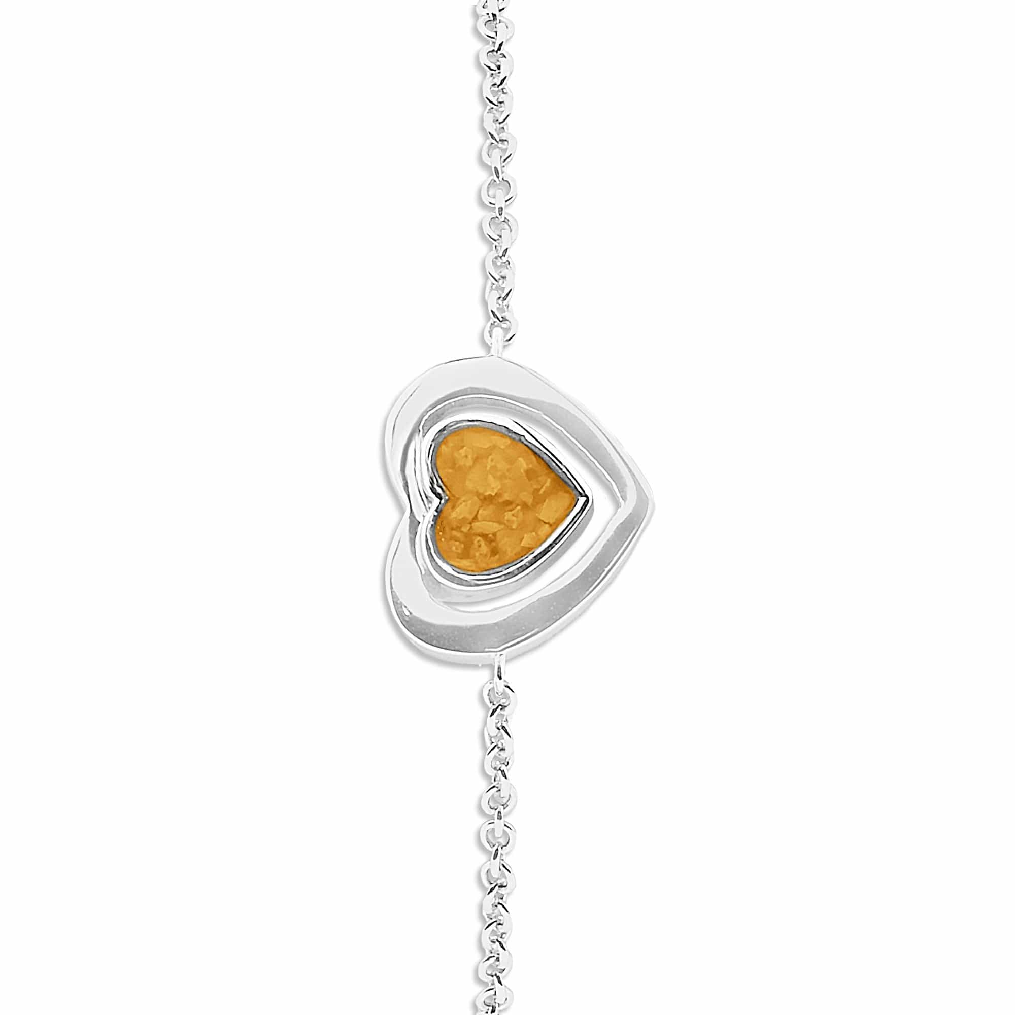 EverWith Ladies Valentine Memorial Ashes Bracelet - Sterling Silver - Orange