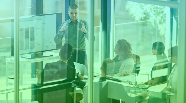 Men working in office